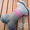 Personalised Bone Dog Toy - Country Tweed Collection - Chocolate Brown & Pink (Coco) Back 2